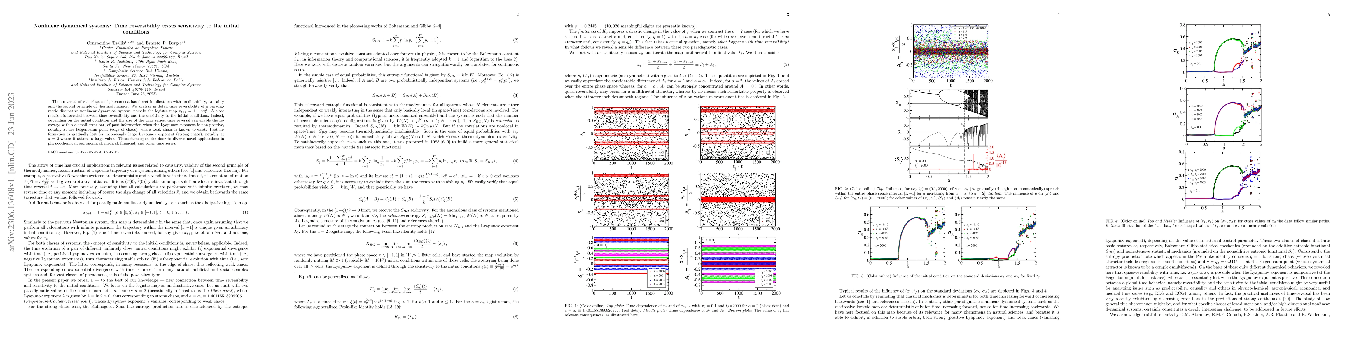 Thumbnail for Nonlinear dynamical systems: Time reversibility {\it versus} sensitivity
  to the initial conditions