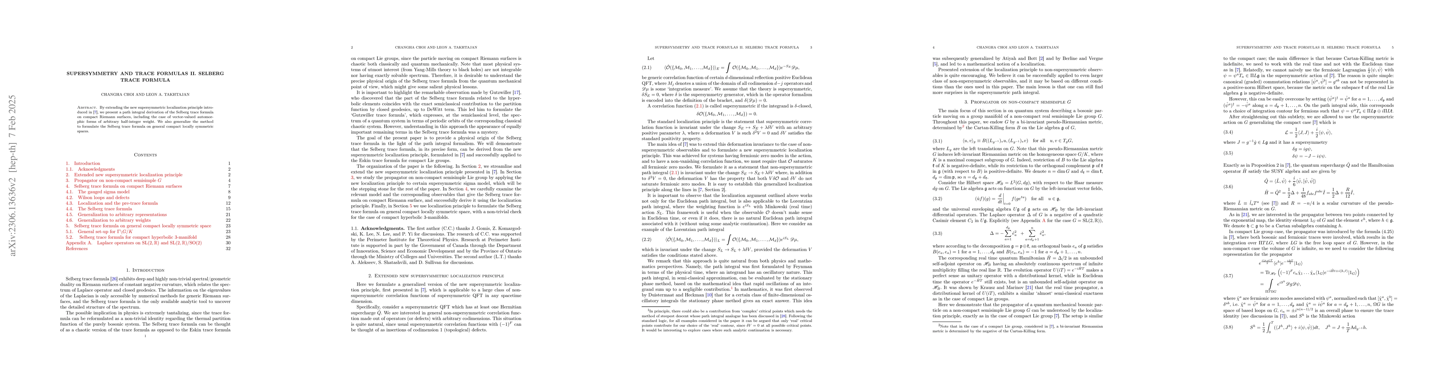 Thumbnail for Supersymmetry and trace formulas II. Selberg trace formula