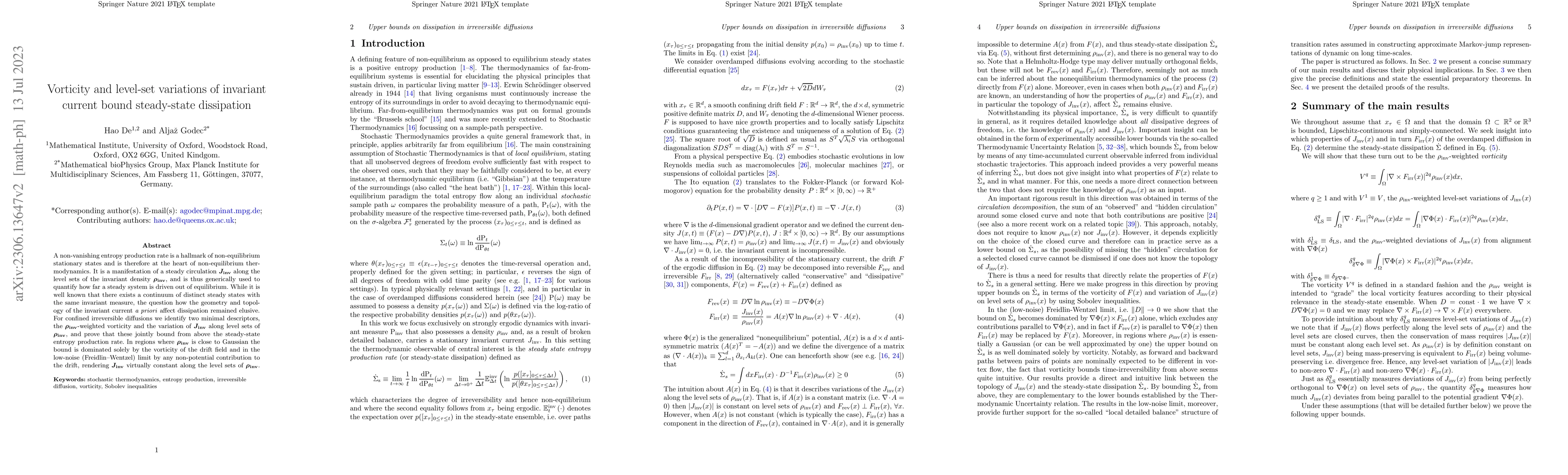 Thumbnail for Vorticity and level-set variations of invariant current bound
  steady-state dissipation