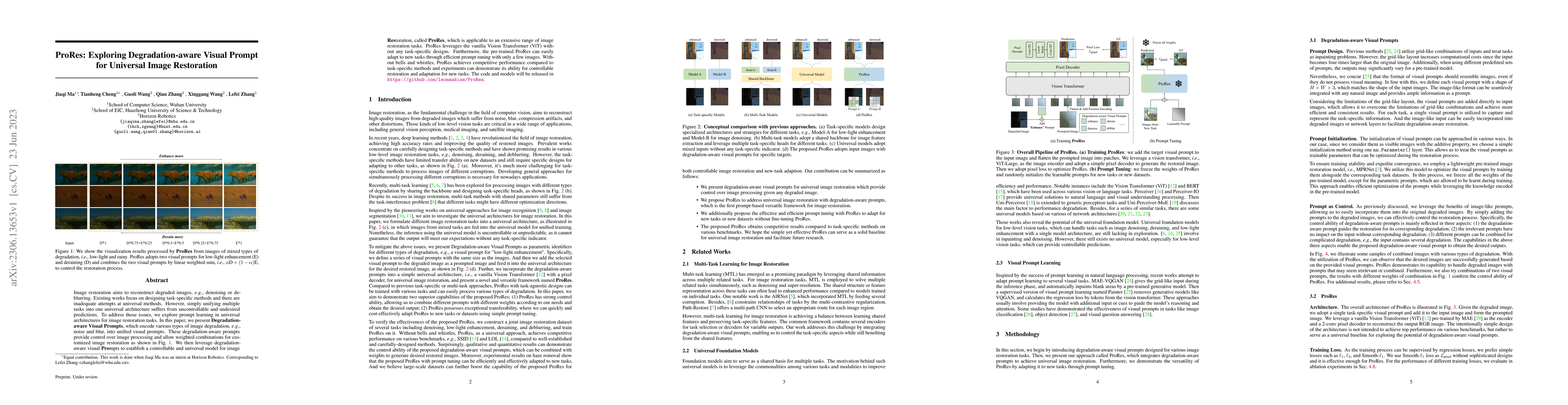 Thumbnail for ProRes: Exploring Degradation-aware Visual Prompt for Universal Image
  Restoration