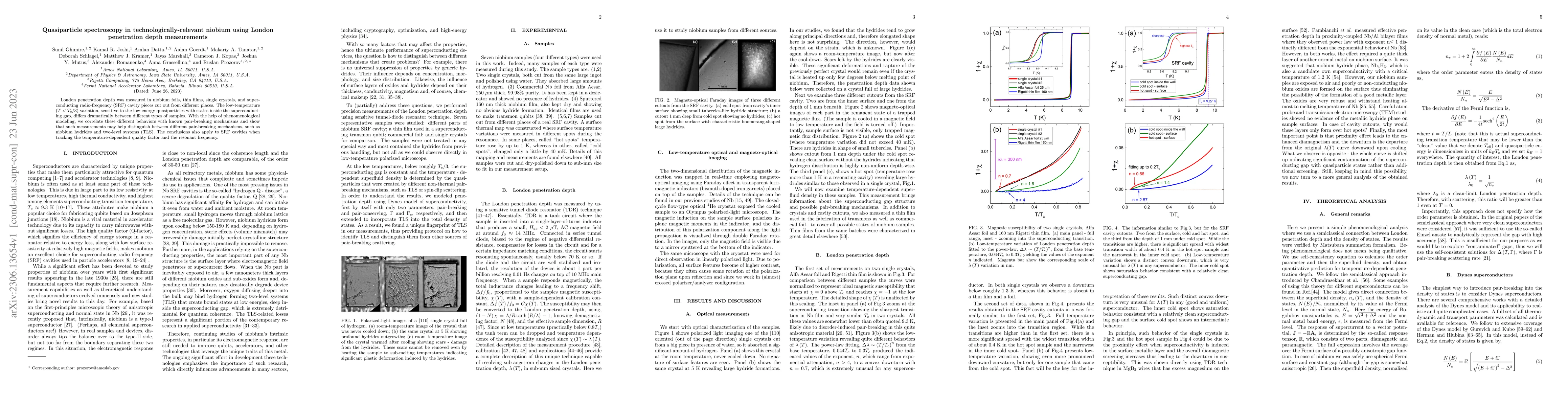 Thumbnail for Quasiparticle spectroscopy in technologically-relevant niobium using
  London penetration depth measurements