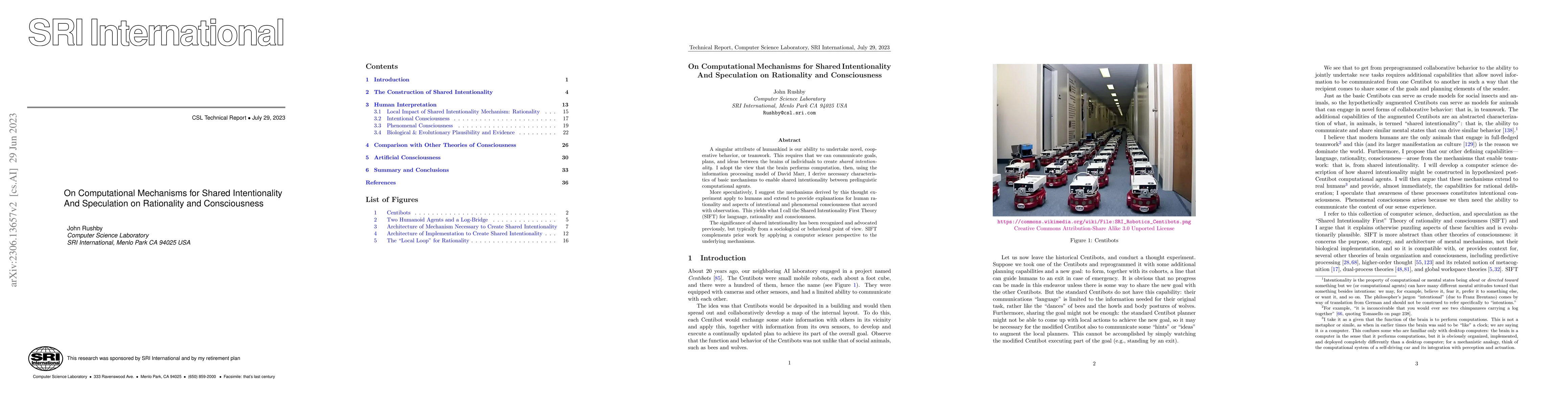 Thumbnail for On Computational Mechanisms for Shared Intentionality, and Speculation
  on Rationality and Consciousness