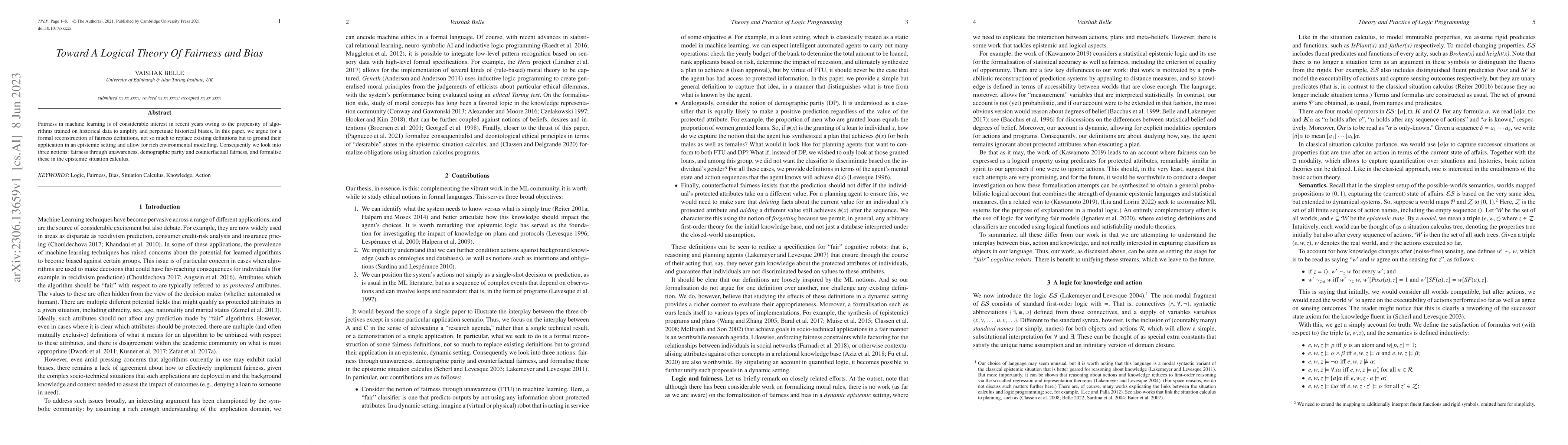 Thumbnail for Toward A Logical Theory Of Fairness and Bias