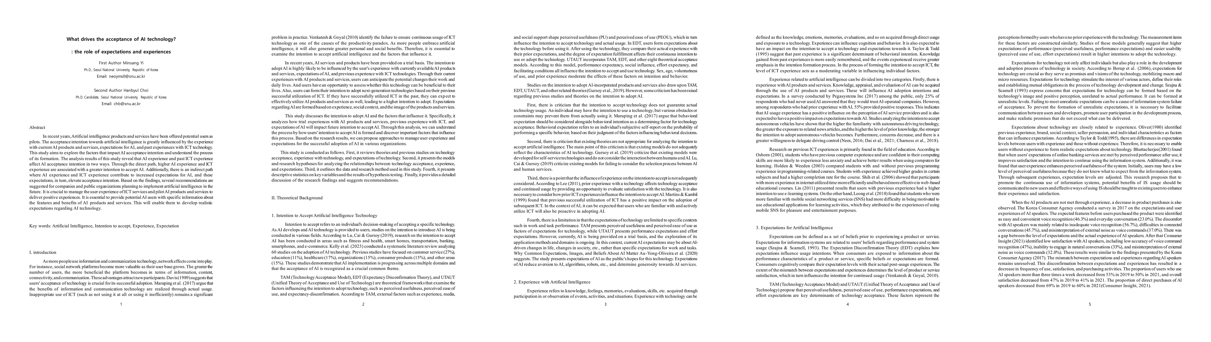 Thumbnail for What drives the acceptance of AI technology?: the role of expectations
  and experiences