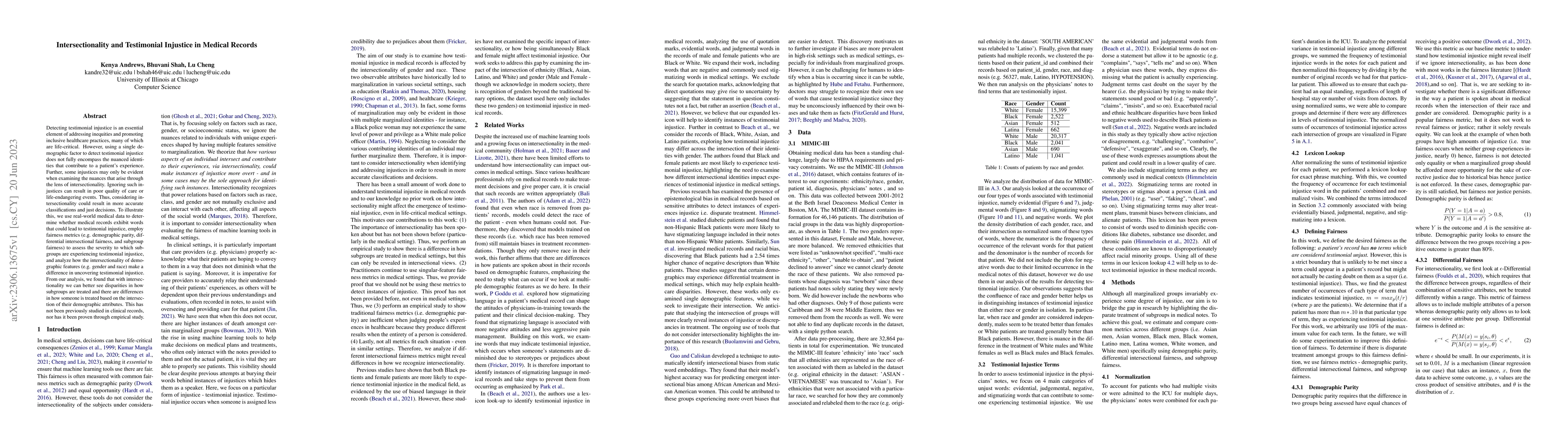 Thumbnail for Intersectionality and Testimonial Injustice in Medical Records