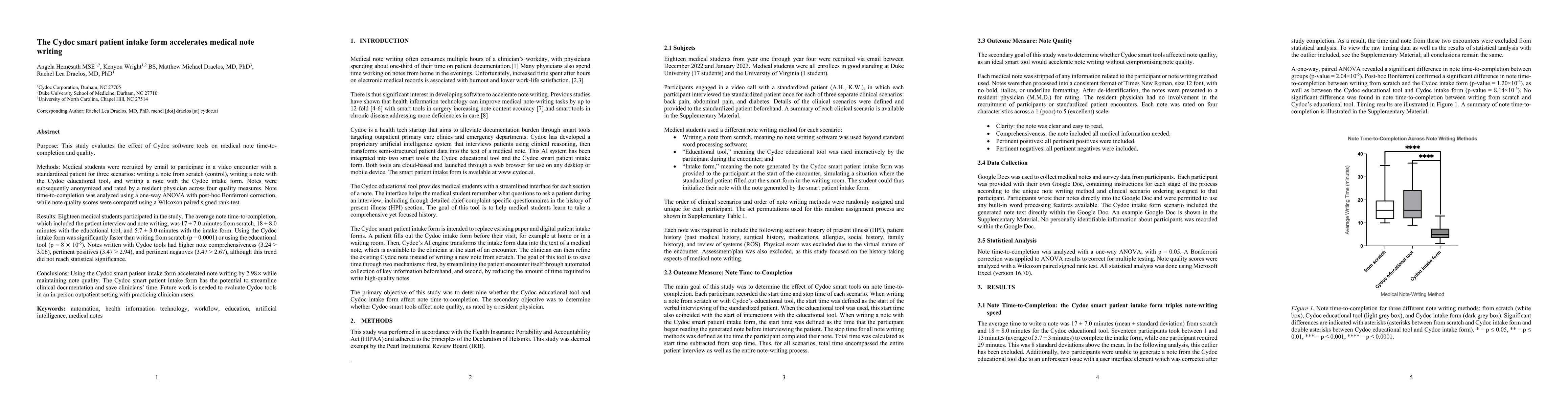 Thumbnail for The Cydoc smart patient intake form accelerates medical note writing