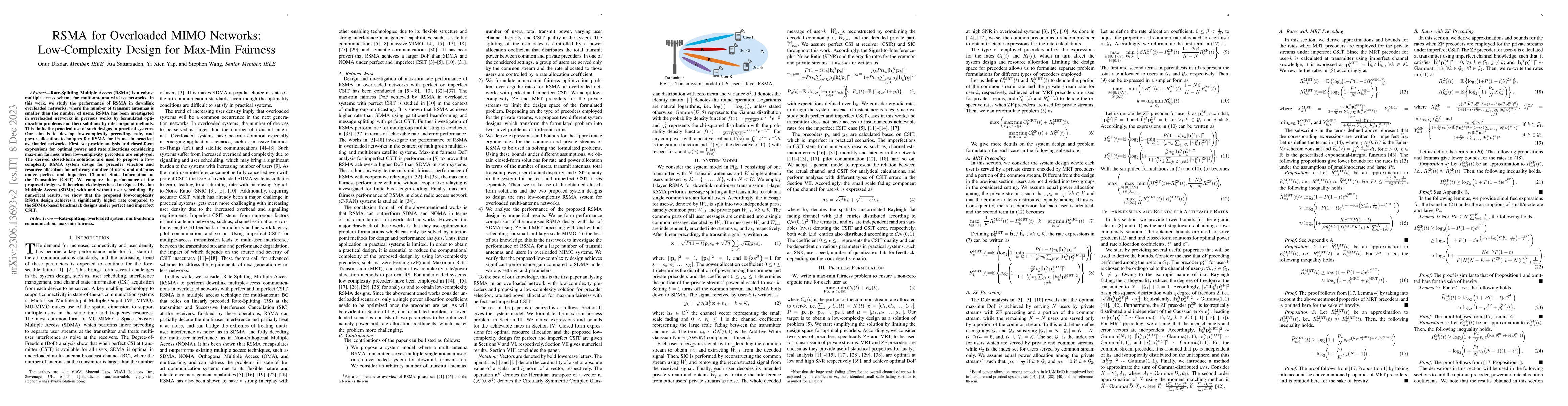 Thumbnail for RSMA for Overloaded MIMO Networks: Low-Complexity Design for Max-Min
  Fairness