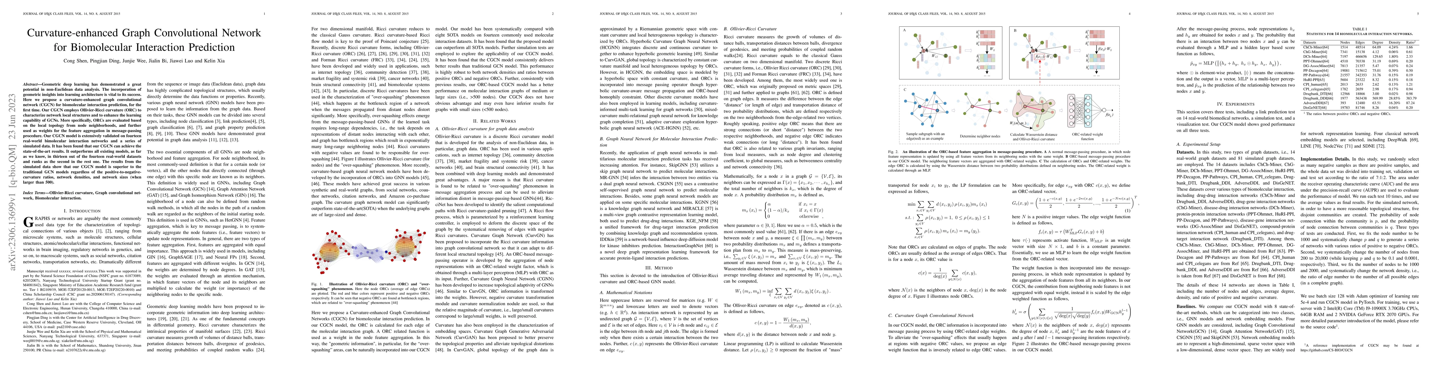 Thumbnail for Curvature-enhanced Graph Convolutional Network for Biomolecular
  Interaction Prediction
