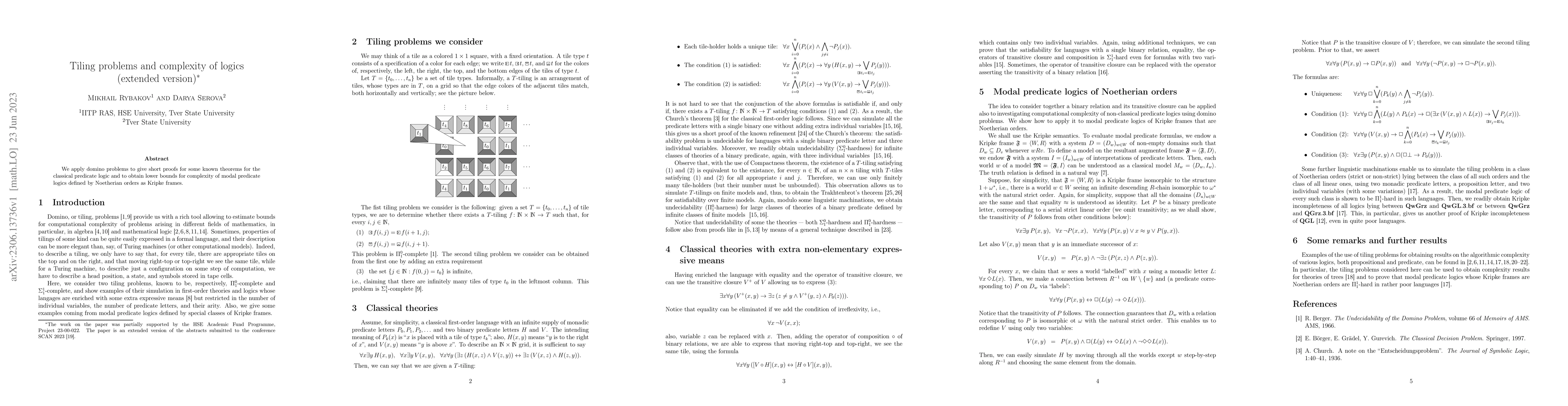 Thumbnail for Tiling problems and complexity of logics (extended version)