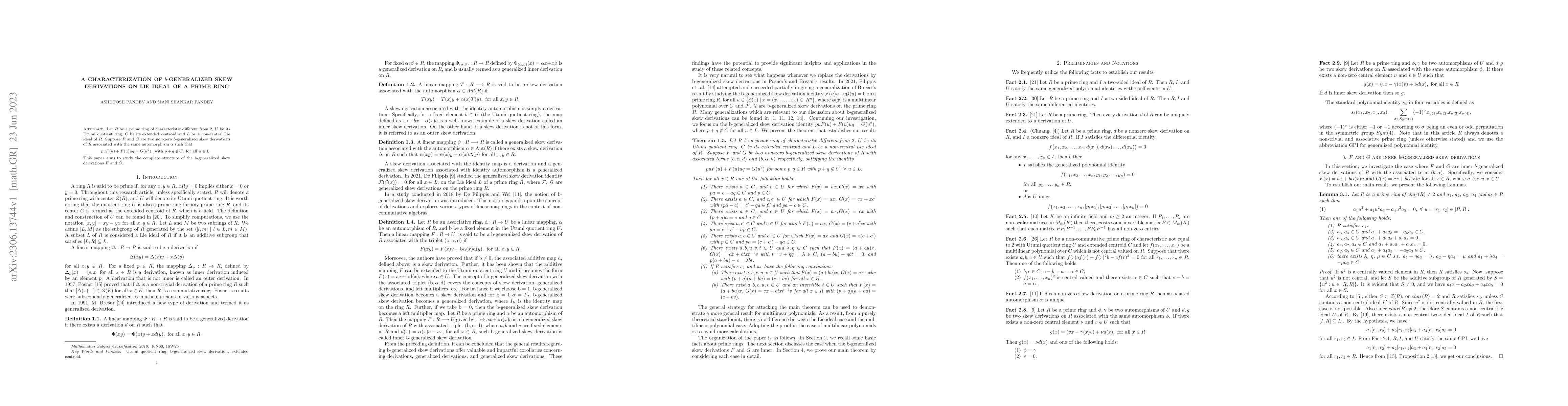 Thumbnail for A characterization of $b$-generalized skew derivations on lie ideal of a
  prime ring