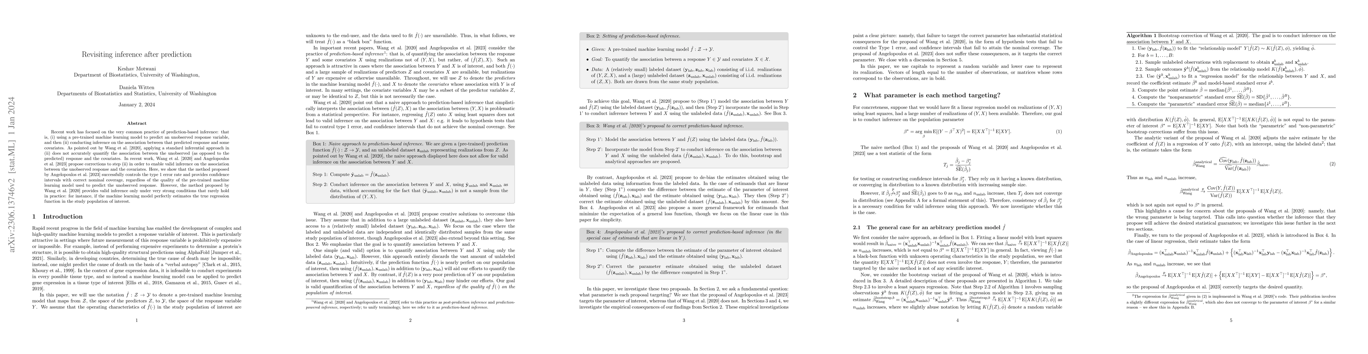 Thumbnail for Revisiting inference after prediction