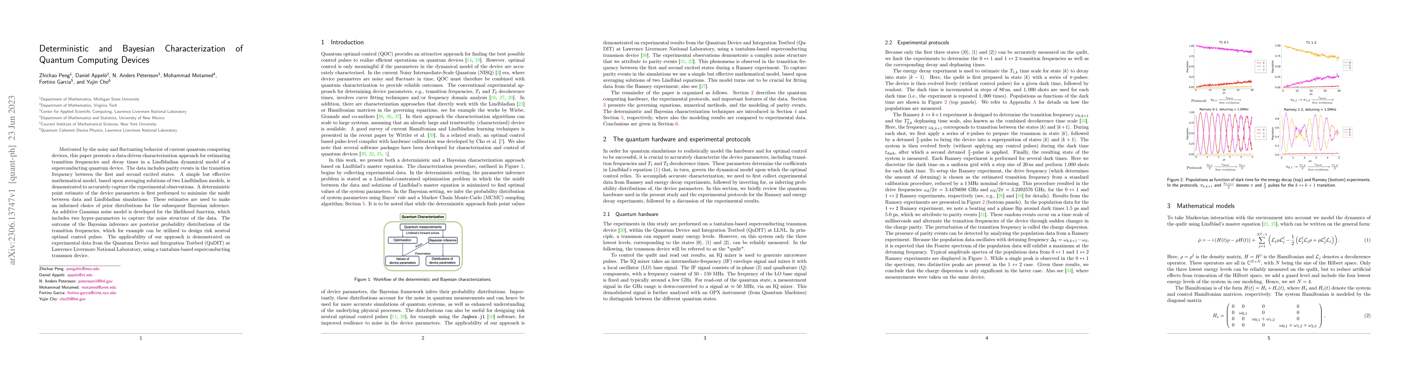 Thumbnail for Deterministic and Bayesian Characterization of Quantum Computing Devices