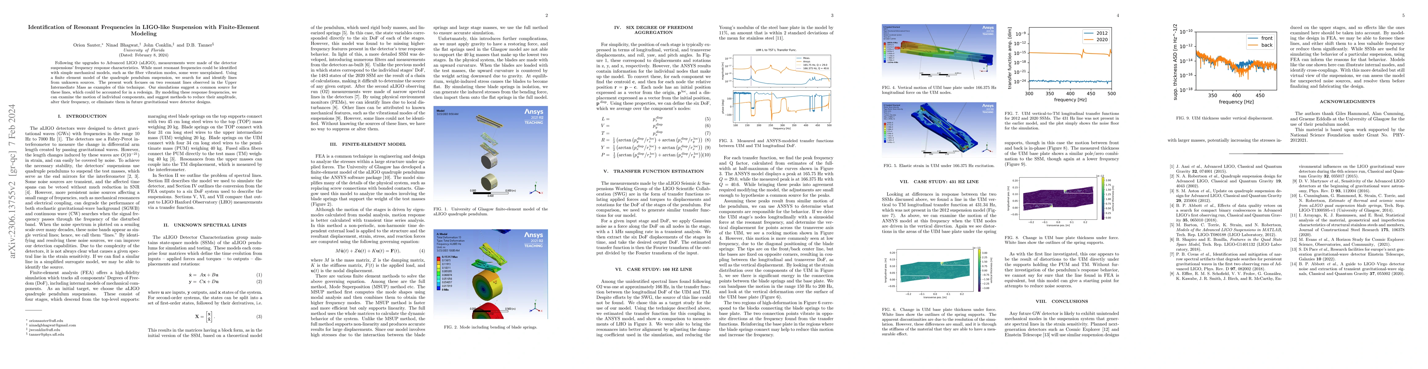 Thumbnail for Identification of Resonant Frequencies in LIGO-like Suspension with
  Finite-Element Modeling
