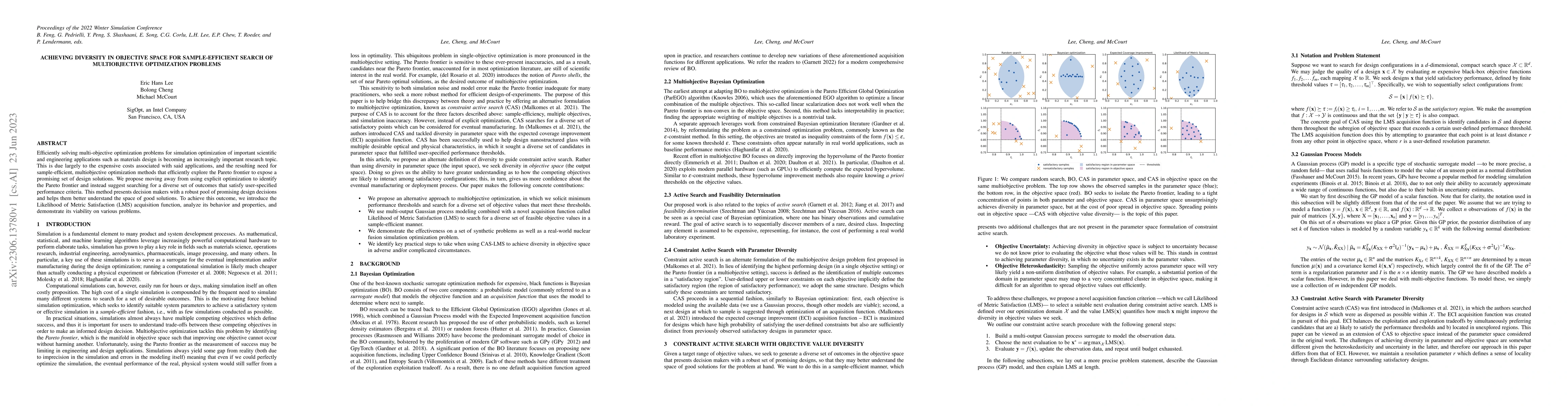 Thumbnail for Achieving Diversity in Objective Space for Sample-efficient Search of
  Multiobjective Optimization Problems