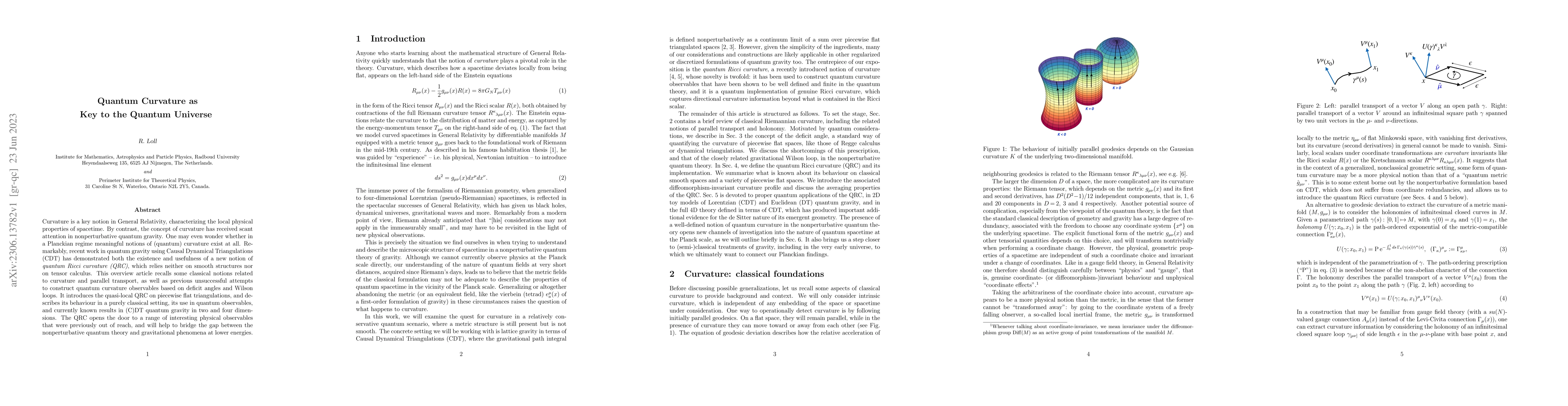 Thumbnail for Quantum Curvature as Key to the Quantum Universe