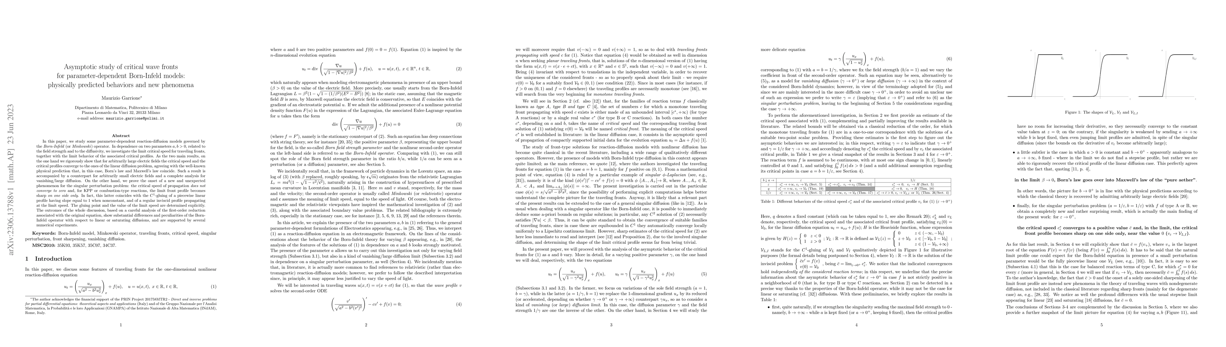 Thumbnail for Asymptotic study of critical wave fronts for parameter-dependent
  Born-Infeld models: physically predicted behaviors and new phenomena