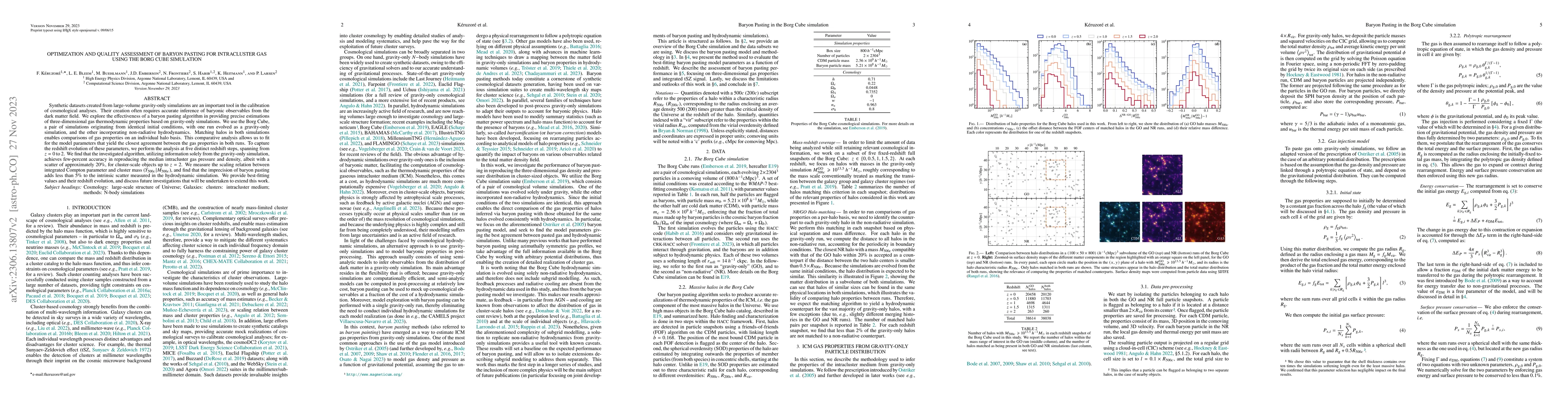 Thumbnail for Optimization and Quality Assessment of Baryon Pasting for Intracluster
  Gas using the Borg Cube Simulation