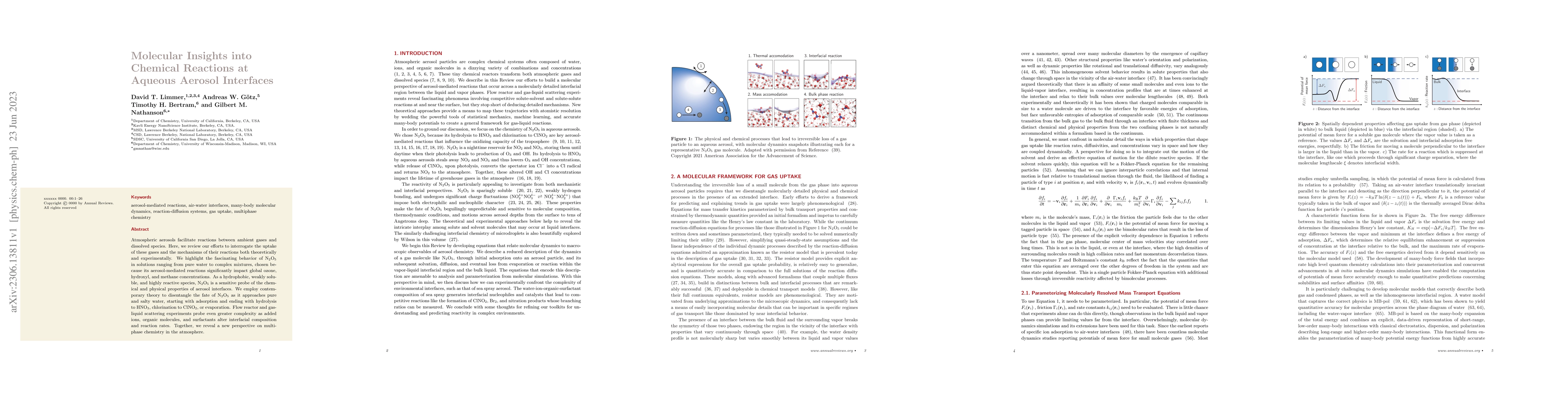 Thumbnail for Molecular Insights into Chemical Reactions at Aqueous Aerosol Interfaces