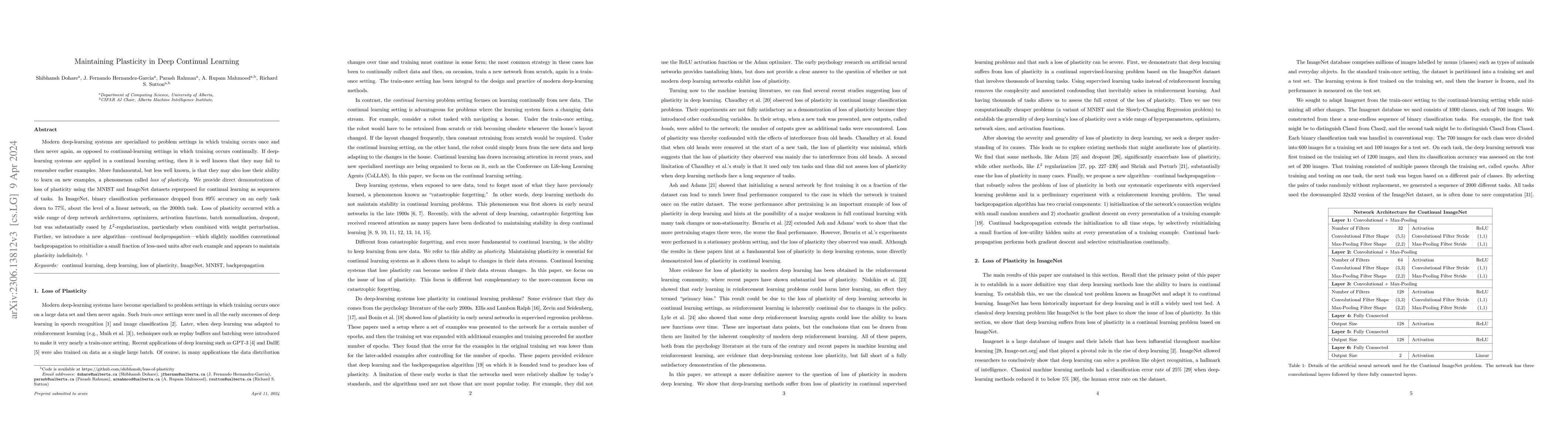 Thumbnail for Maintaining Plasticity in Deep Continual Learning