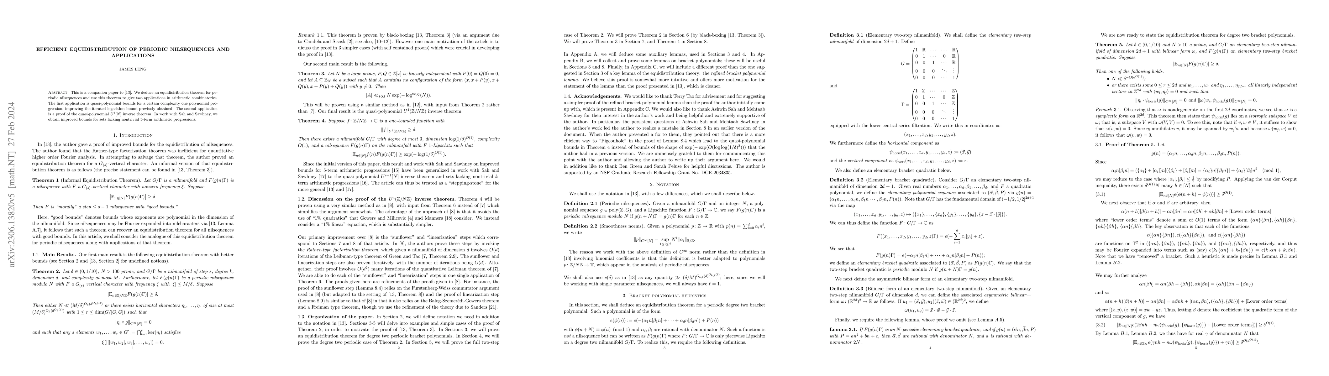Thumbnail for Efficient equidistribution of periodic nilsequences and applications