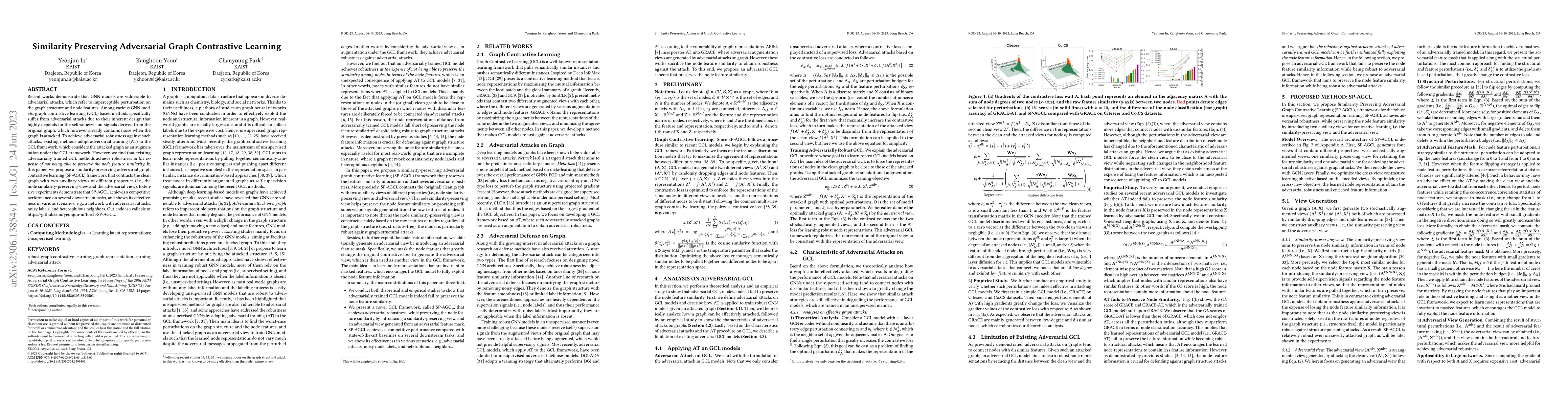 Thumbnail for Similarity Preserving Adversarial Graph Contrastive Learning