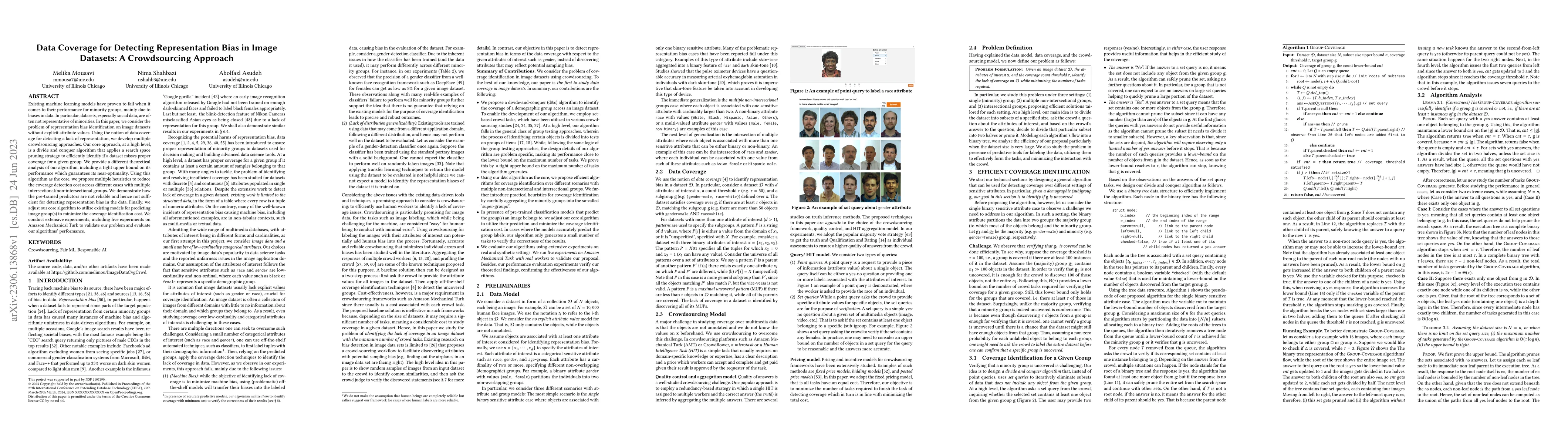 Thumbnail for Data Coverage for Detecting Representation Bias in Image Datasets: A
  Crowdsourcing Approach