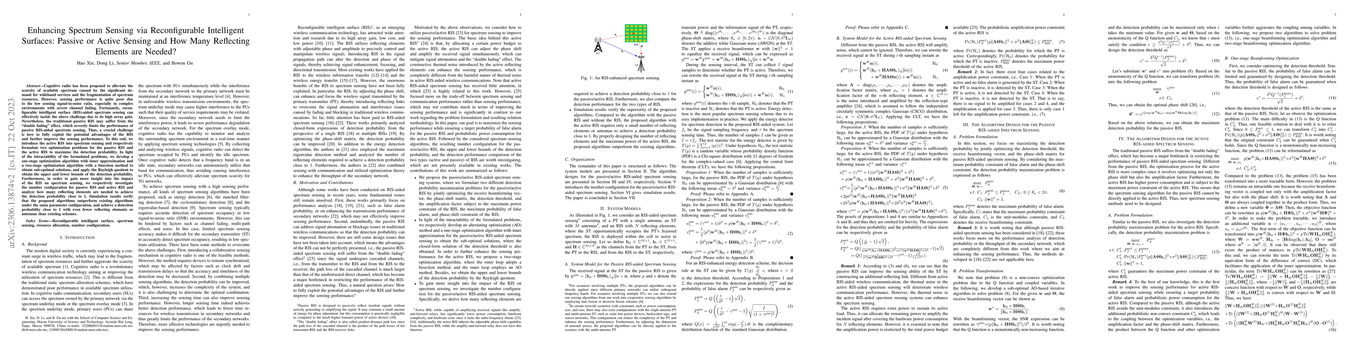 Thumbnail for Enhancing Spectrum Sensing via Reconfigurable Intelligent Surfaces:
  Passive or Active Sensing and How Many Reflecting Elements are Needed?