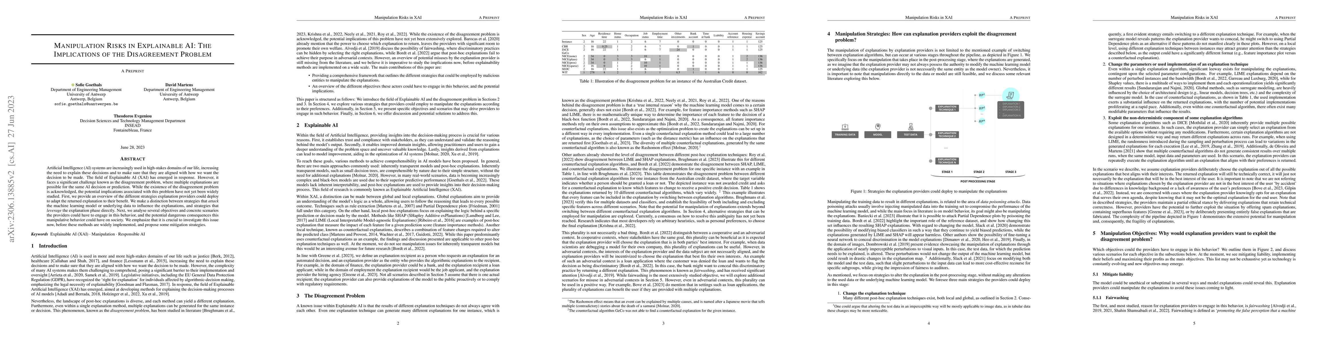 Thumbnail for Manipulation Risks in Explainable AI: The Implications of the
  Disagreement Problem