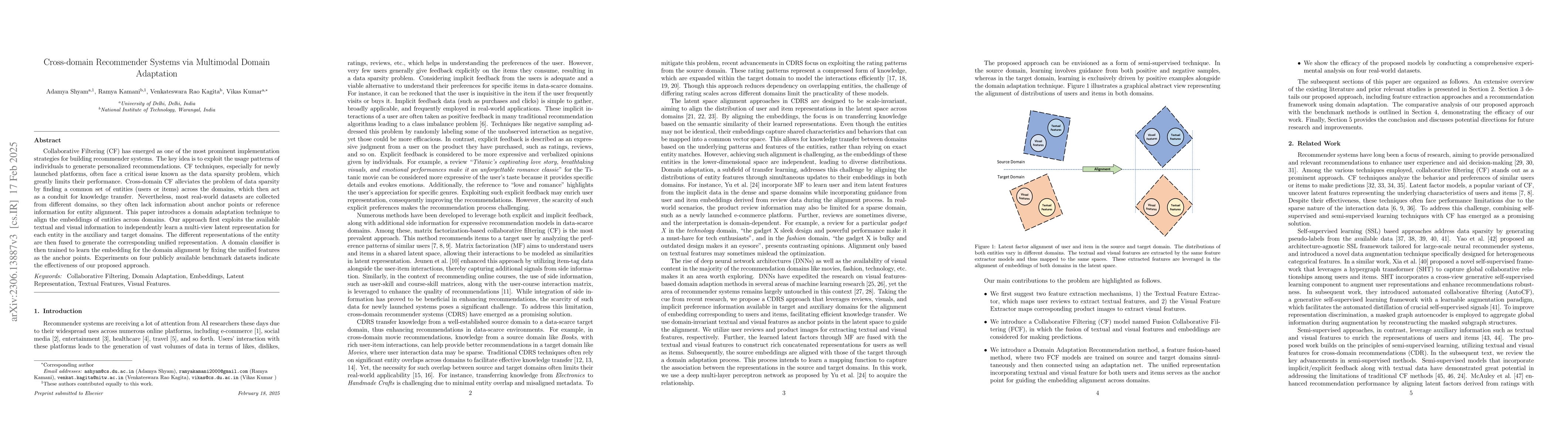 Thumbnail for Cross-domain Recommender Systems via Multimodal Domain Adaptation