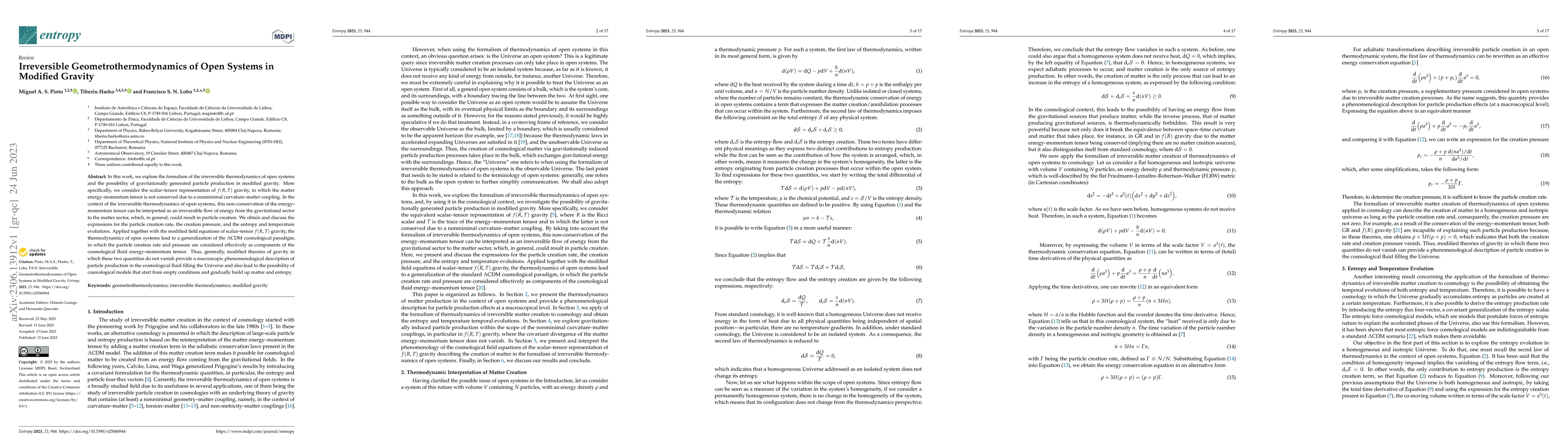 Thumbnail for Irreversible Geometrothermodynamics of Open Systems in Modified Gravity