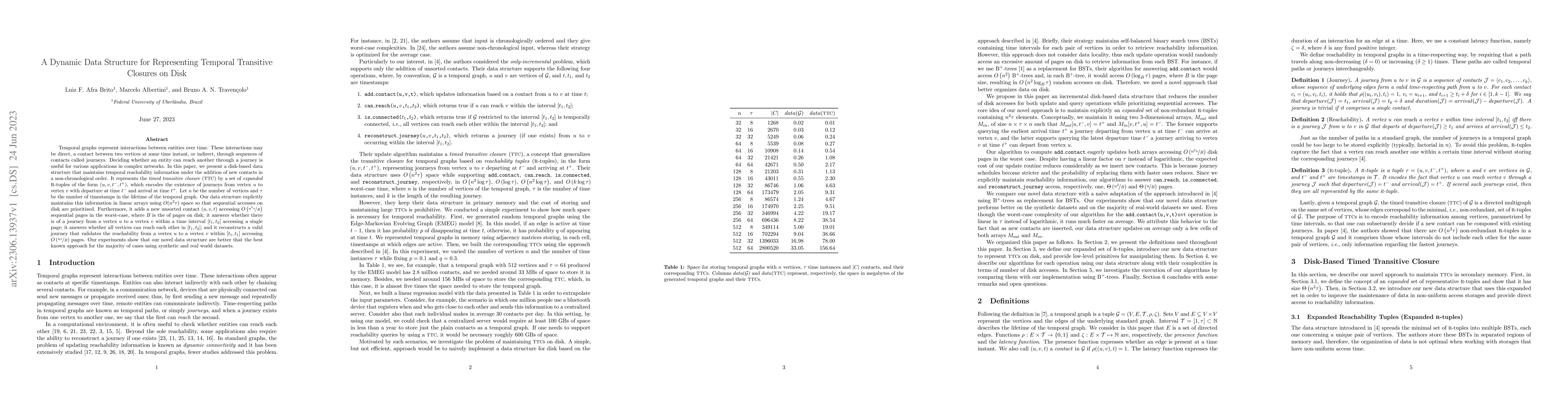 Thumbnail for A Dynamic Data Structure for Representing Timed Transitive Closures on
  Disk