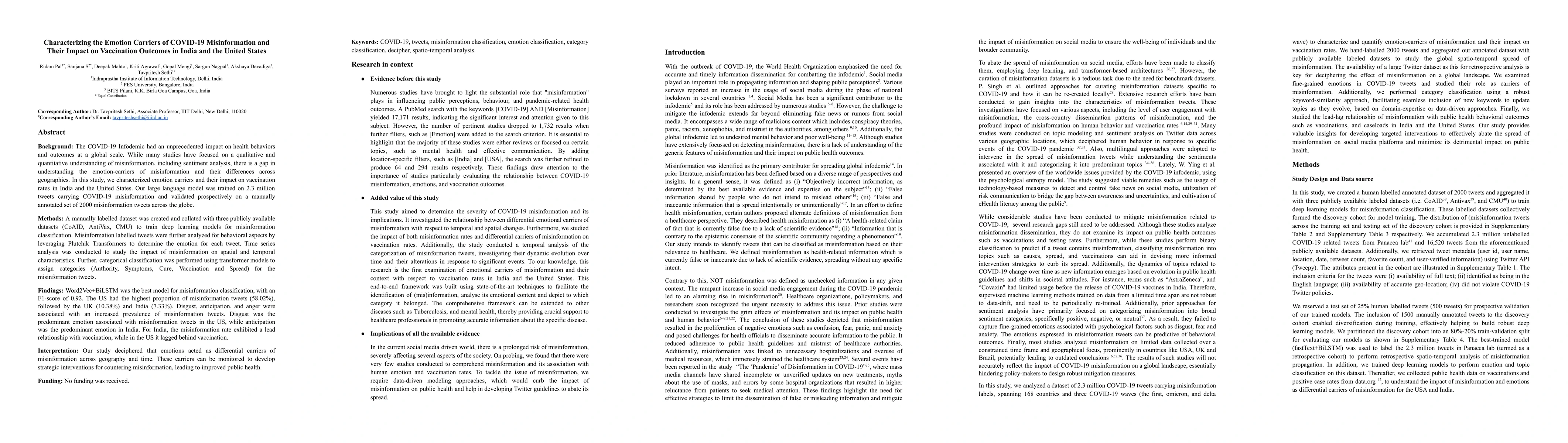 Thumbnail for Characterizing the Emotion Carriers of COVID-19 Misinformation and Their
  Impact on Vaccination Outcomes in India and the United States