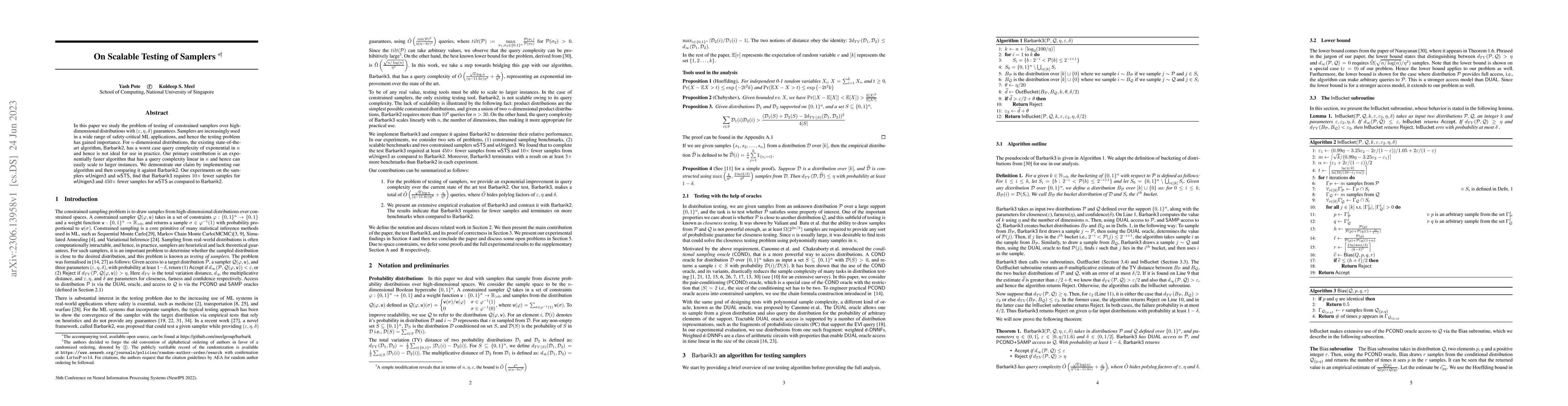 Thumbnail for On Scalable Testing of Samplers