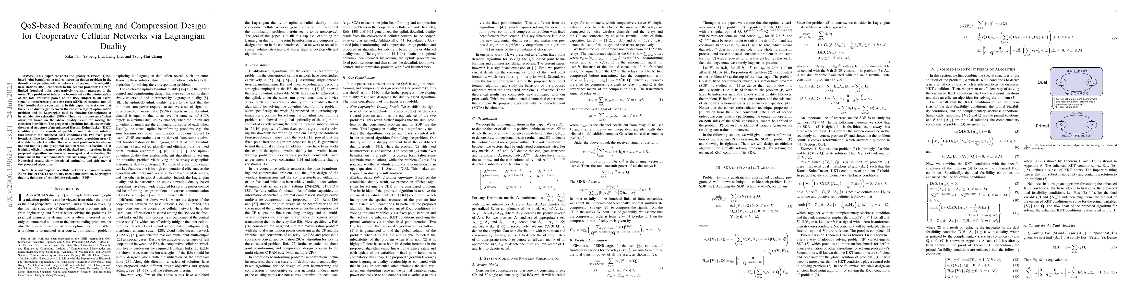 Thumbnail for QoS-based Beamforming and Compression Design for Cooperative Cellular
  Networks via Lagrangian Duality