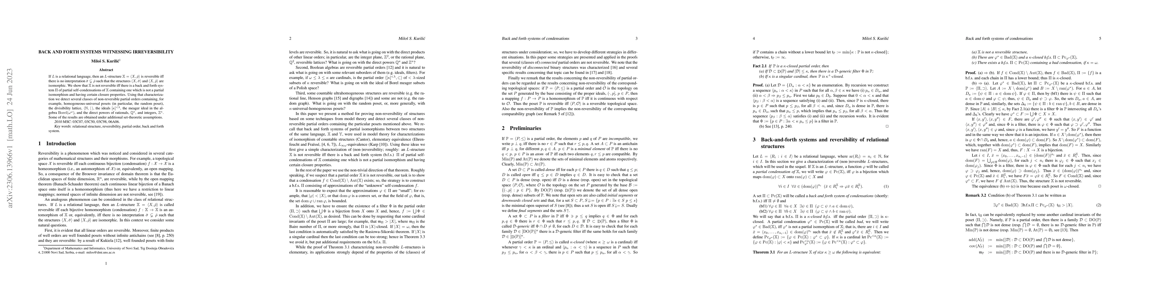 Thumbnail for Back and Forth Systems Witnessing Irreversibility