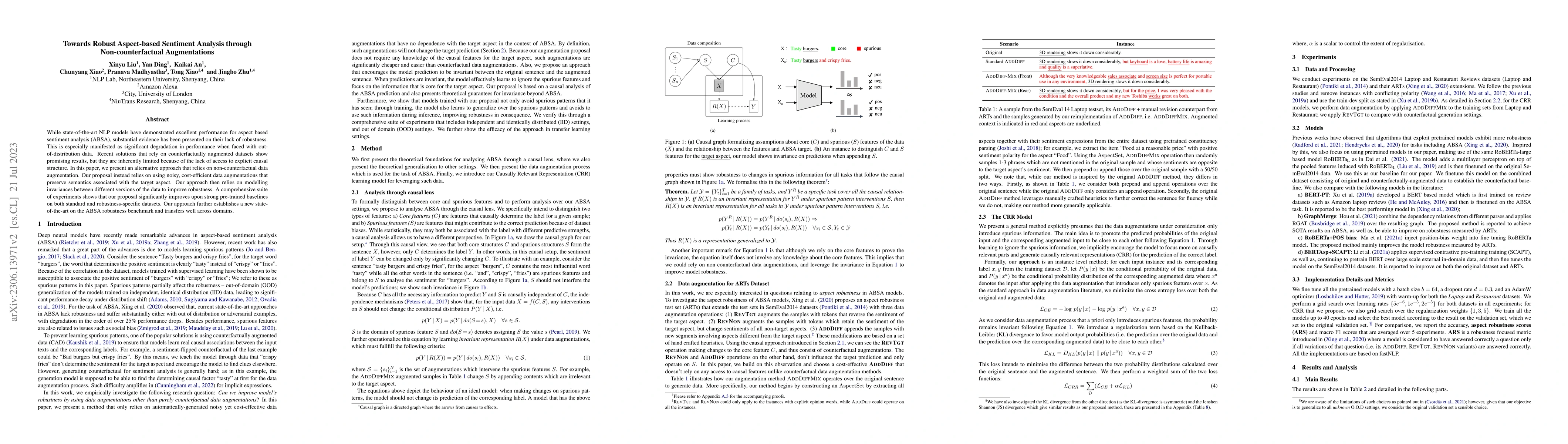 Thumbnail for Towards Robust Aspect-based Sentiment Analysis through
  Non-counterfactual Augmentations