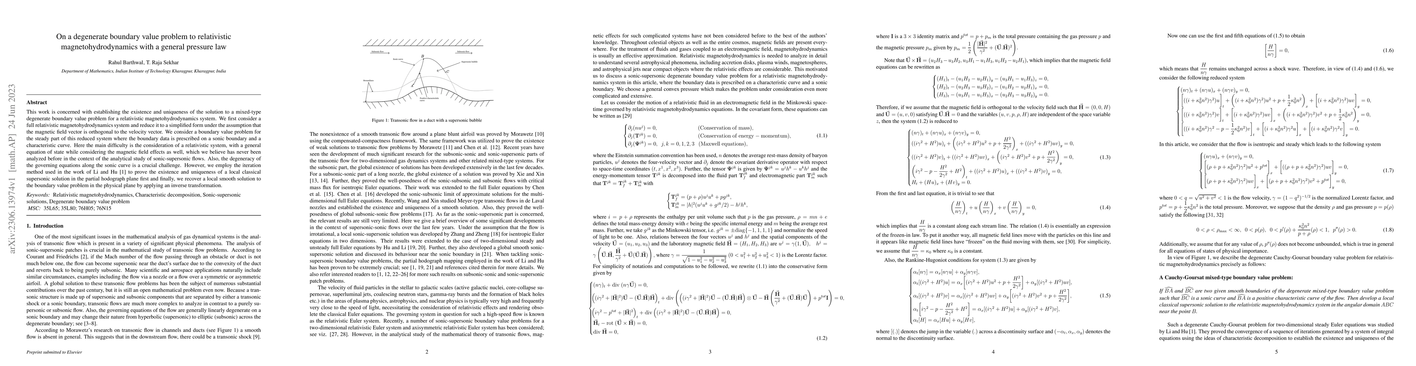 Thumbnail for On a degenerate boundary value problem to relativistic
  magnetohydrodynamics with a general pressure law