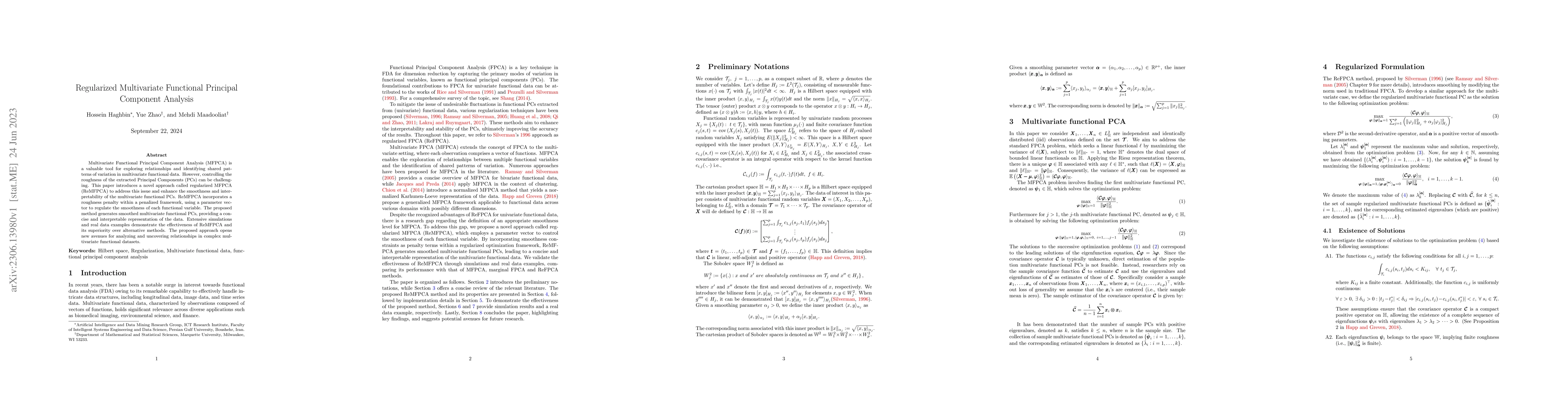 Thumbnail for Regularized Multivariate Functional Principal Component Analysis