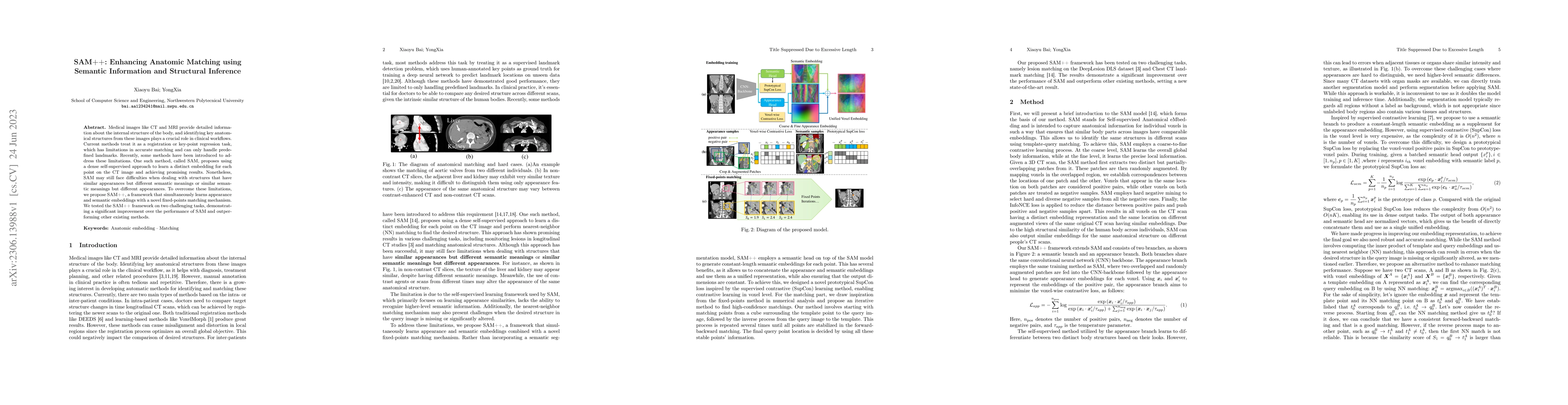 Thumbnail for SAM++: Enhancing Anatomic Matching using Semantic Information and
  Structural Inference
