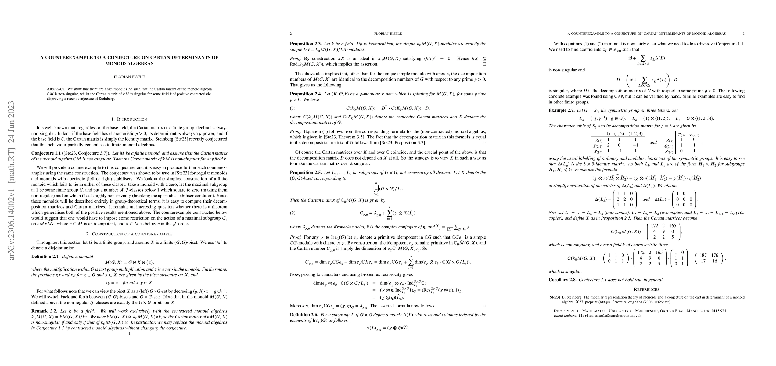 Thumbnail for A counterexample to a conjecture on Cartan determinants of monoid
  algebras