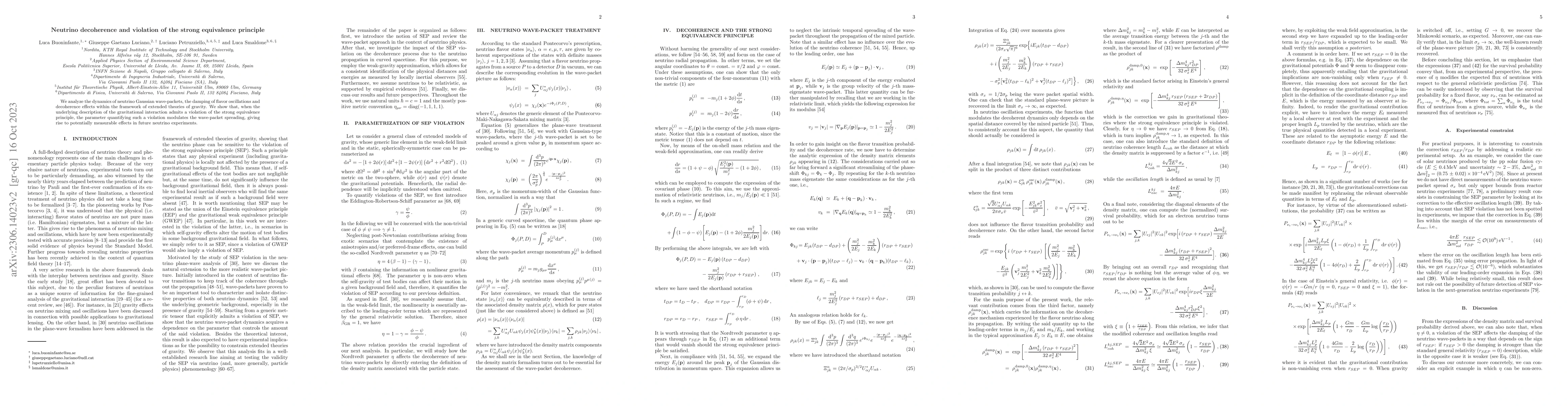 Thumbnail for Neutrino decoherence and violation of the strong equivalence principle
