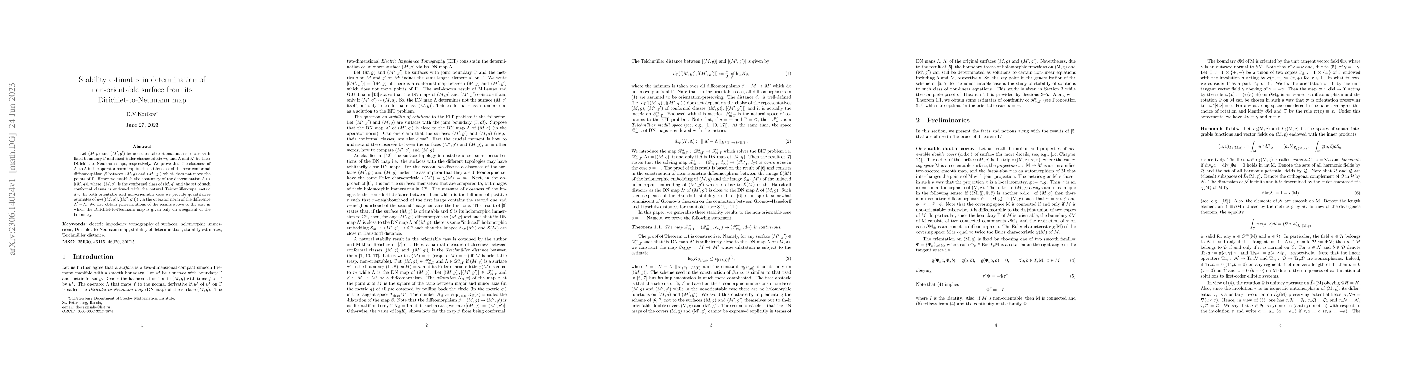 Thumbnail for Stability estimates in determination of non-orientable surface from its
  Dirichlet-to-Neumann map