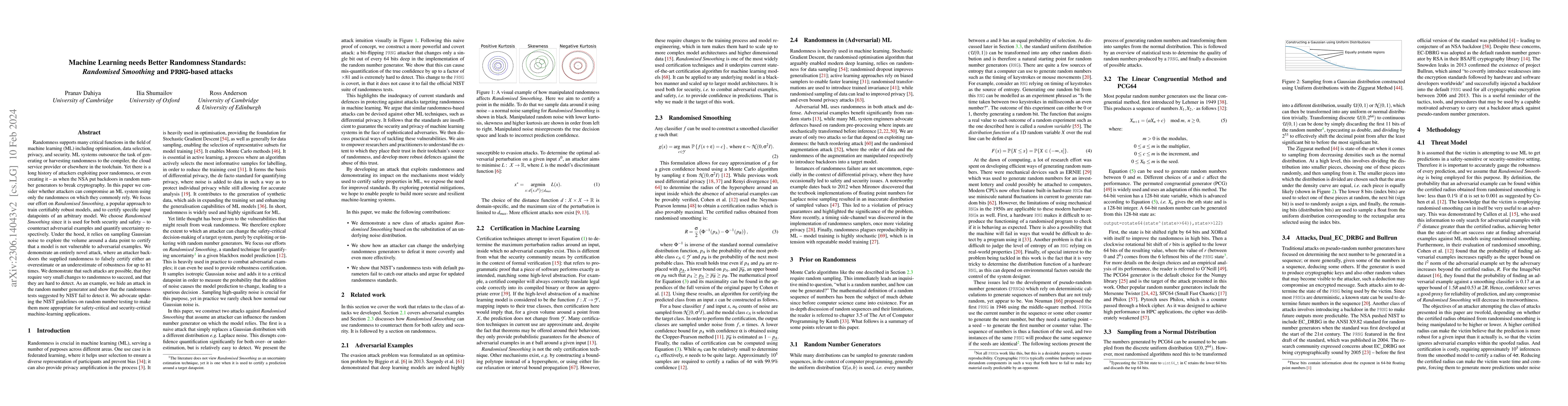 Thumbnail for Machine Learning needs Better Randomness Standards: Randomised Smoothing
  and PRNG-based attacks