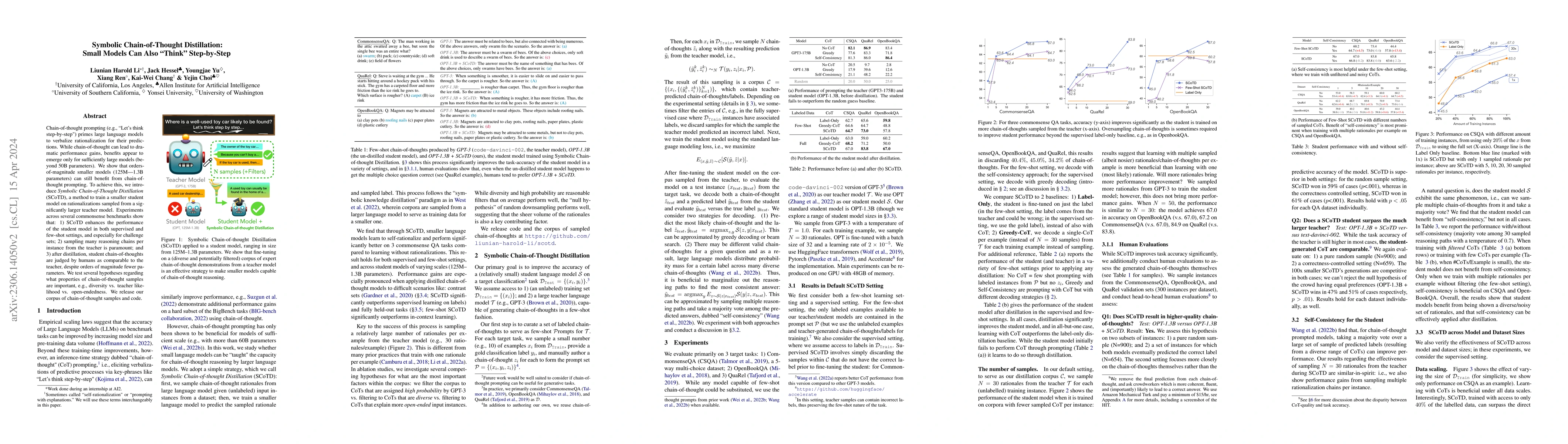 Thumbnail for Symbolic Chain-of-Thought Distillation: Small Models Can Also "Think"
  Step-by-Step