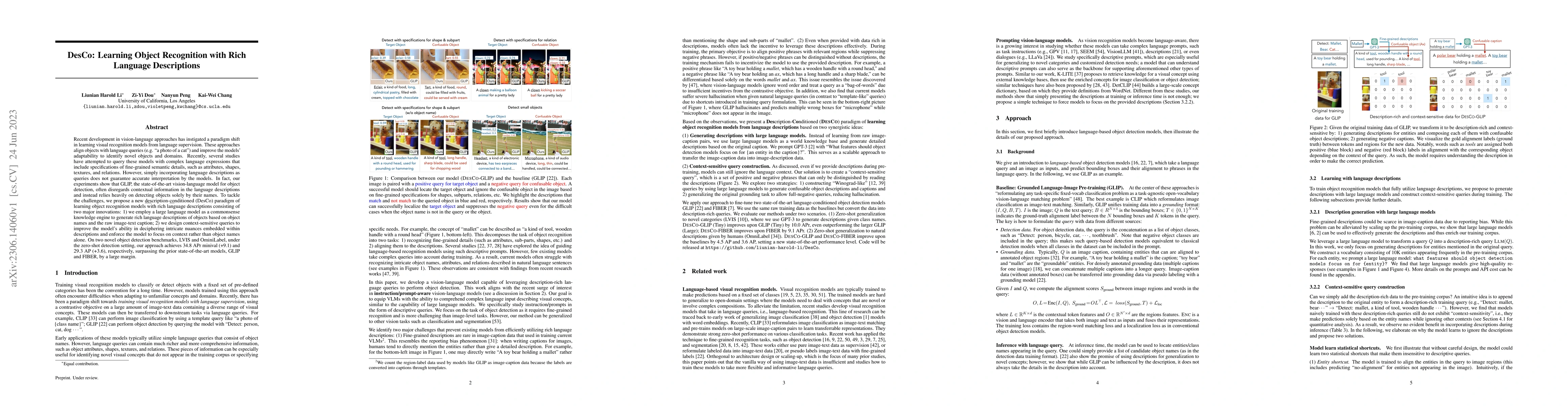 Thumbnail for DesCo: Learning Object Recognition with Rich Language Descriptions