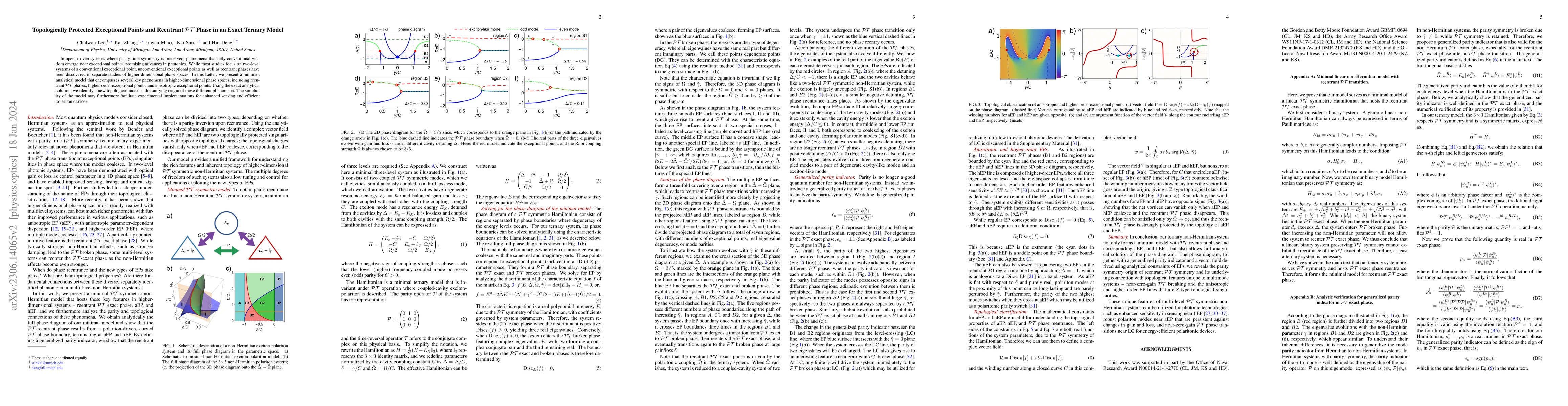 Thumbnail for Topologically Protected Exceptional Points and Reentrant $\mathcal{PT}$
  Phase in an Exact Ternary Model
