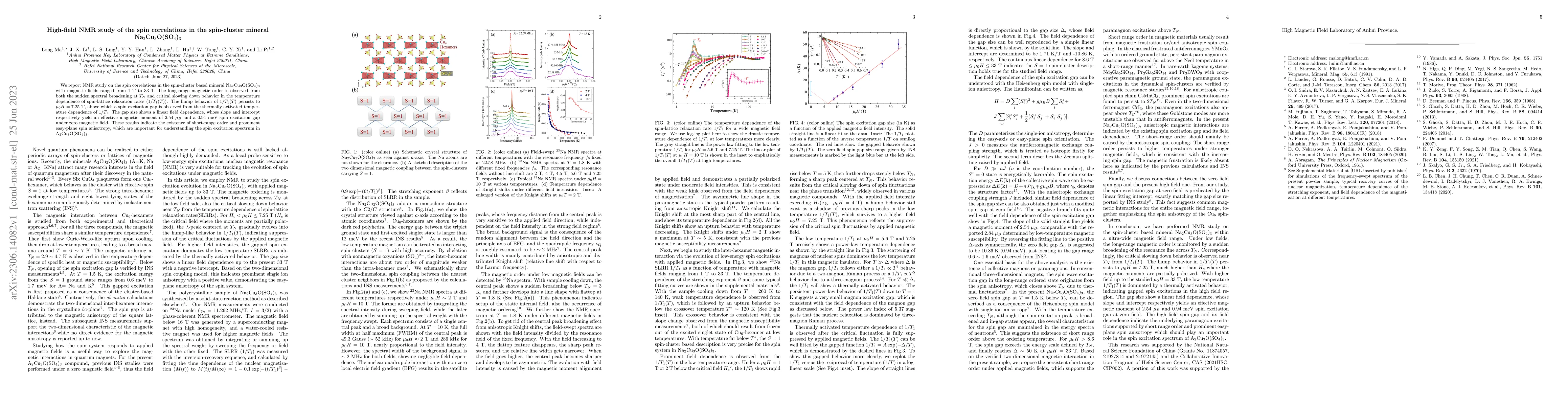 Thumbnail for High-field NMR study of the spin correlations in the spin-cluster
  mineral Na$_2$Cu$_3$O(SO$_4$)$_3$