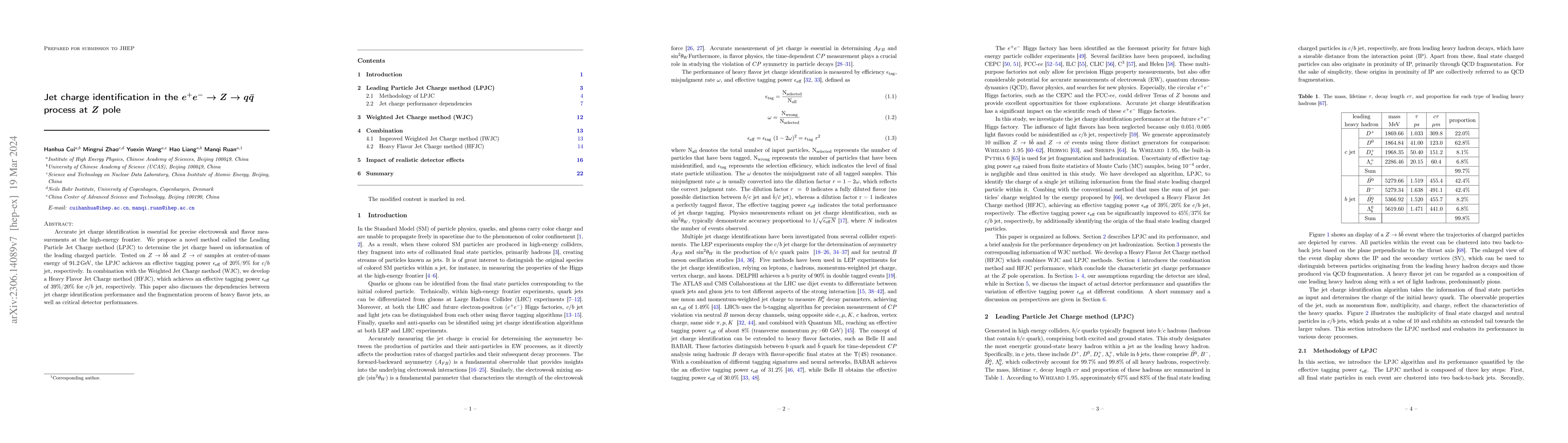 Thumbnail for Jet charge identification in ee-Z-qq process at Z pole operation