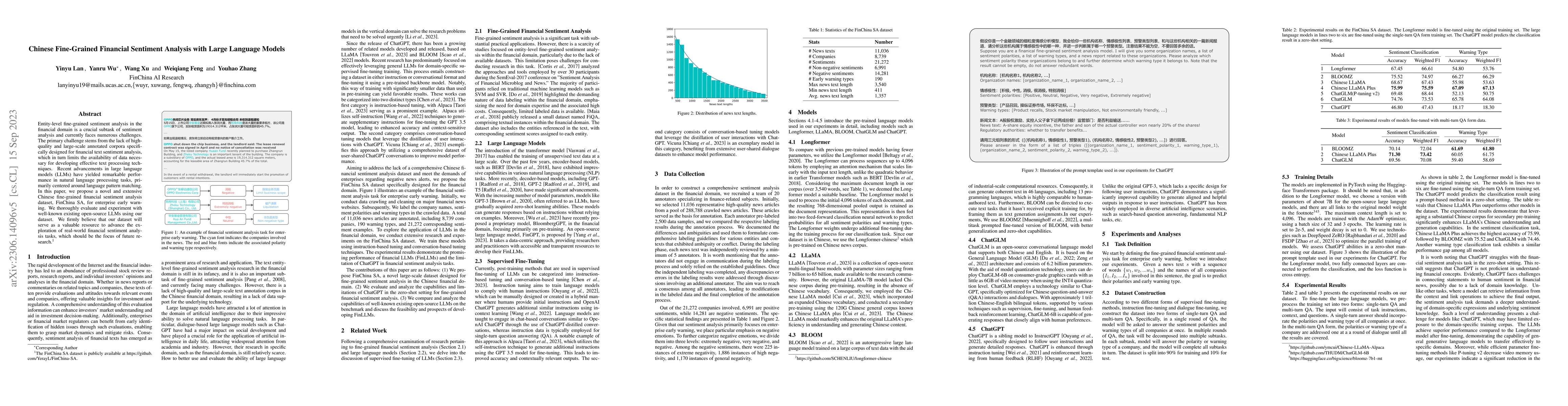 Thumbnail for Chinese Fine-Grained Financial Sentiment Analysis with Large Language
  Models