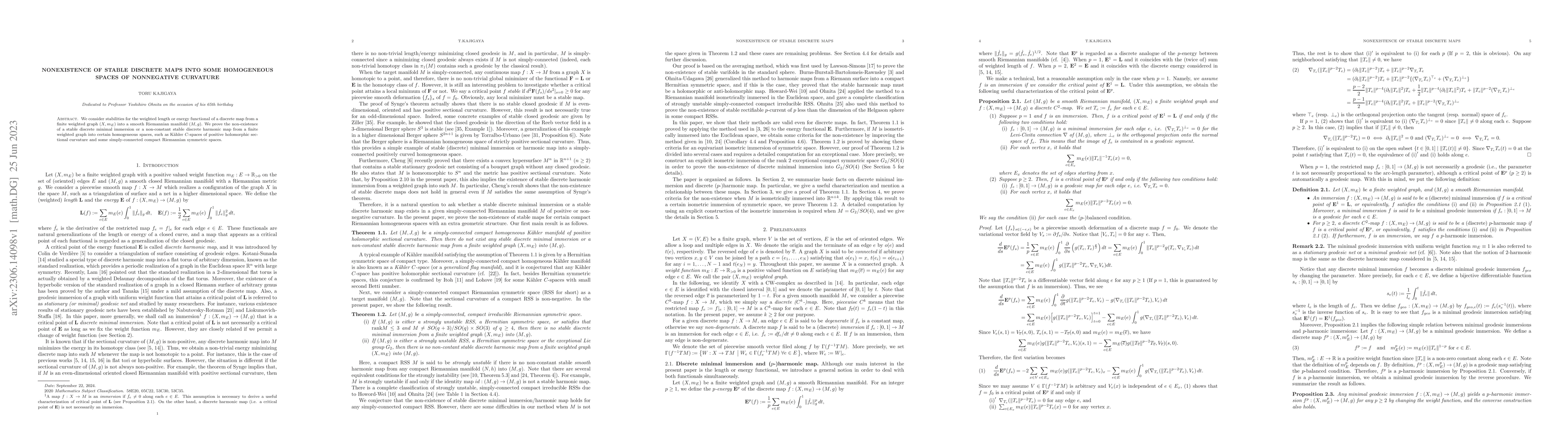 Thumbnail for Nonexistence of stable discrete maps into some homogeneous spaces of
  nonnegative curvature